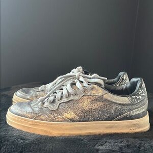 P448 Metallic Sneakers with Lace-Up Design